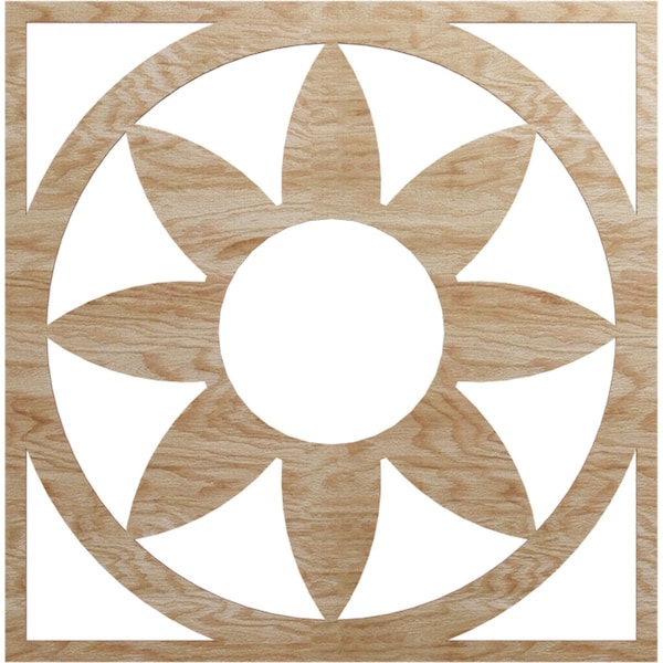 Ekena Millwork Blume Wood Fretwork Pierced Ceiling Medallion, Red Oak, 30"OD x 10 3/8"ID x 3/8"T CMWP30X30X0375BLRO - main